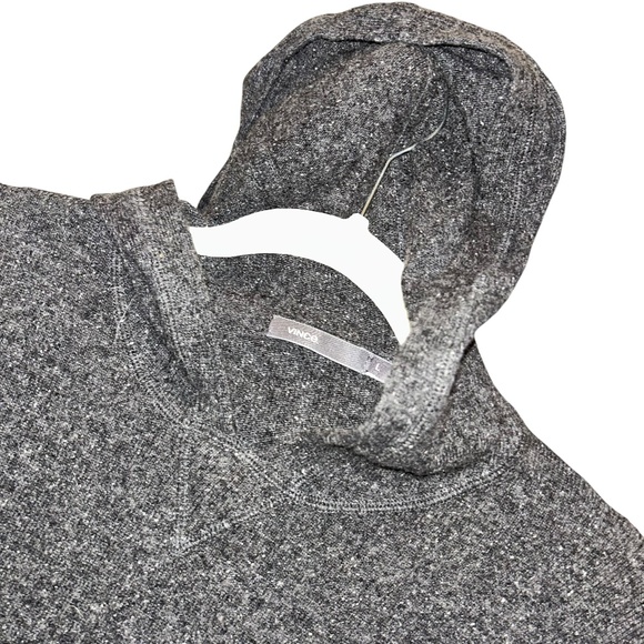 vince marled gray wool nylon silk Angora sweatshirt style hoodie sweater L - Picture 5 of 5